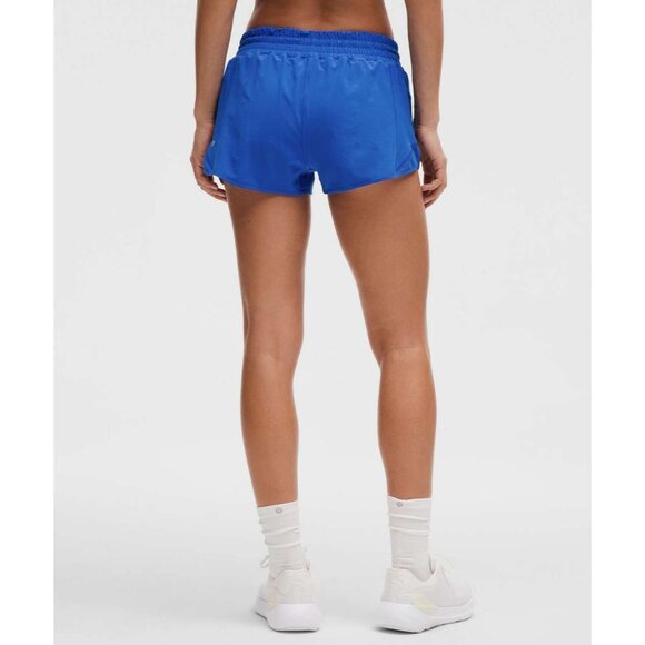 New Lululemon Hotty Hot High Rise Lined Short 2.5" Cerulean Blue Running - Picture 3 of 3